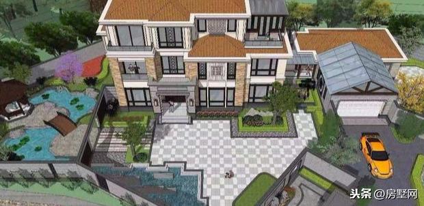 三層新中式別墅設(shè)計(jì)圖，風(fēng)格中西結(jié)合，設(shè)計(jì)感十足