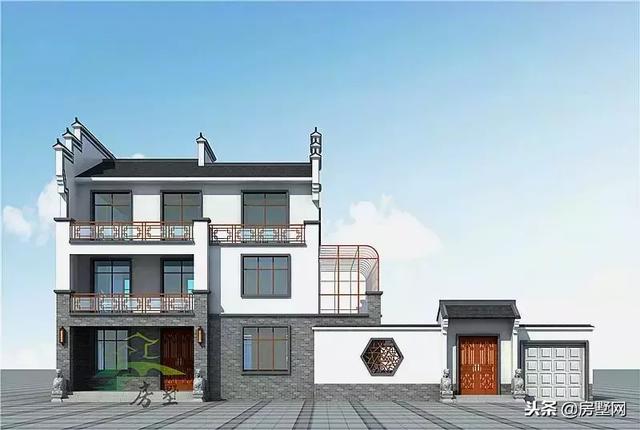 三層中式徽派別墅設(shè)計圖，別墅空間大，滿足一家人的居住，美到拉仇恨