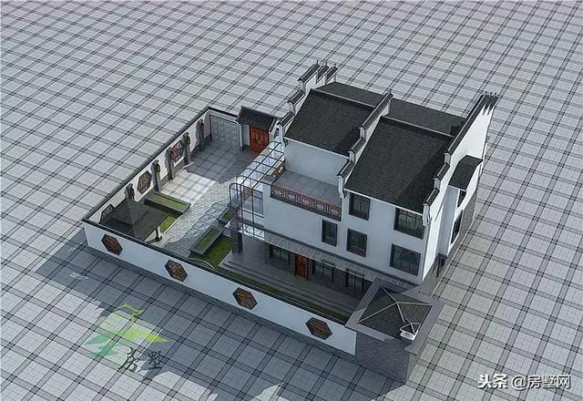 三層中式徽派別墅設(shè)計圖，別墅空間大，滿足一家人的居住，美到拉仇恨