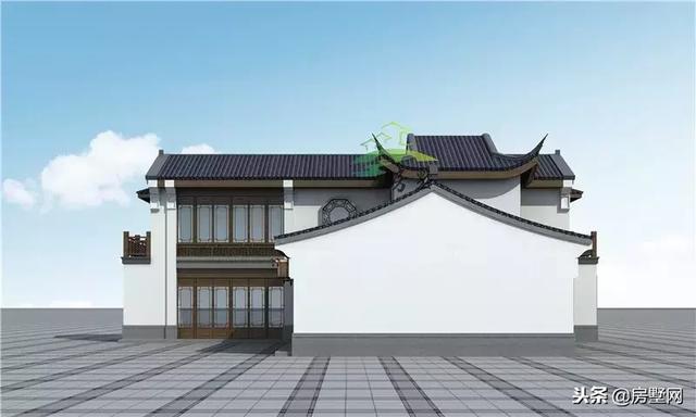 框架結(jié)構(gòu)傳統(tǒng)中式二層高端別墅設(shè)計圖，外觀漂亮大方，傳統(tǒng)又經(jīng)典，傳三代都不是問題