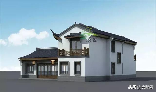 框架結(jié)構(gòu)傳統(tǒng)中式二層高端別墅設(shè)計圖，外觀漂亮大方，傳統(tǒng)又經(jīng)典，傳三代都不是問題