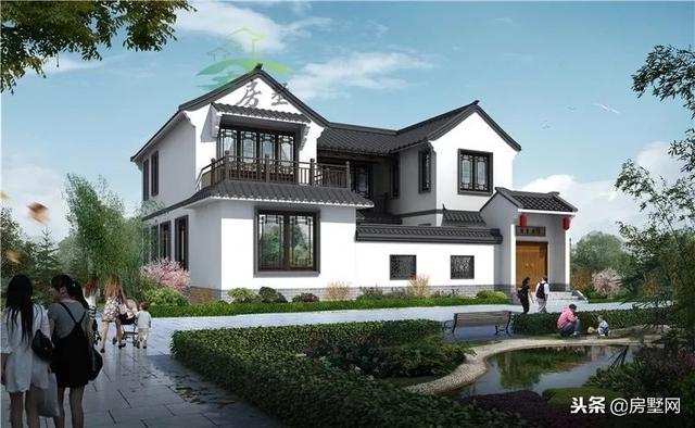 磚混結(jié)構(gòu)中式二層別墅設(shè)計(jì)圖，韻味十足，帶給你最好的居住體驗(yàn)