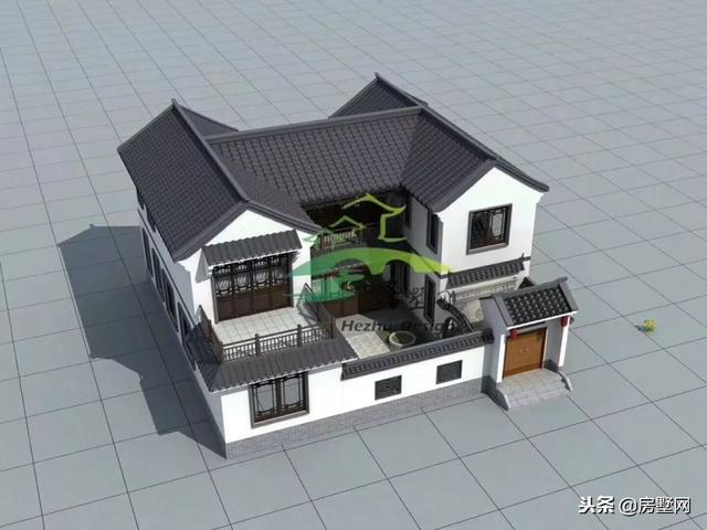 磚混結(jié)構(gòu)中式二層別墅設(shè)計(jì)圖，韻味十足，帶給你最好的居住體驗(yàn)