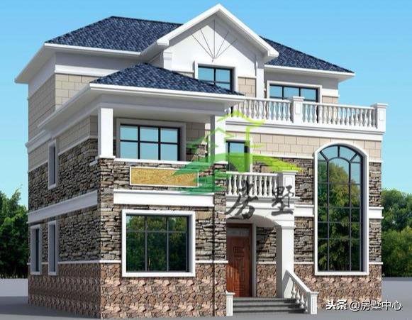 農(nóng)村三層歐式別墅設(shè)計(jì)圖，清新文雅，透露出藝術(shù)美感