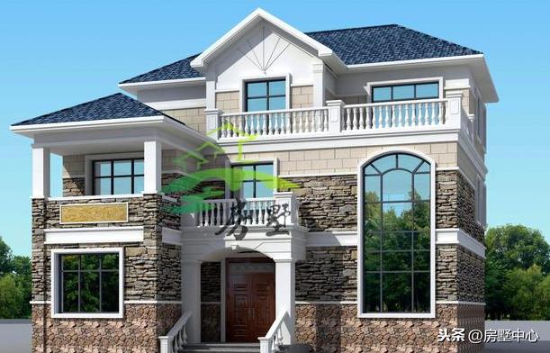 農(nóng)村三層歐式別墅設(shè)計(jì)圖，清新文雅，透露出藝術(shù)美感