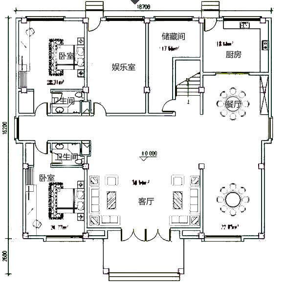 三層農(nóng)村中式別墅設計圖，戶型對稱設計，優(yōu)雅大氣