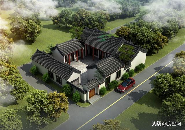 一層四合院別墅設計圖，別致的格局，時代感非常強