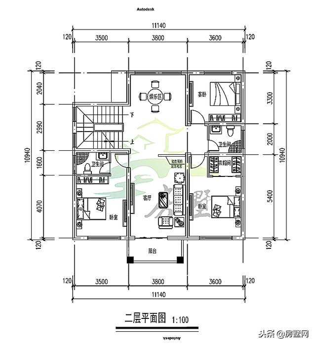 農村中式別墅設計圖，外觀造型古樸大方，色彩清新淡雅