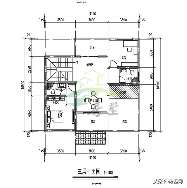 農村中式別墅設計圖，外觀造型古樸大方，色彩清新淡雅