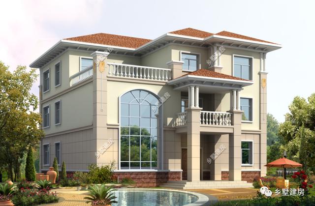 高端上檔次的現(xiàn)代風格農(nóng)村三層別墅小洋樓，各個細節(jié)合理，不失穩(wěn)重和大氣