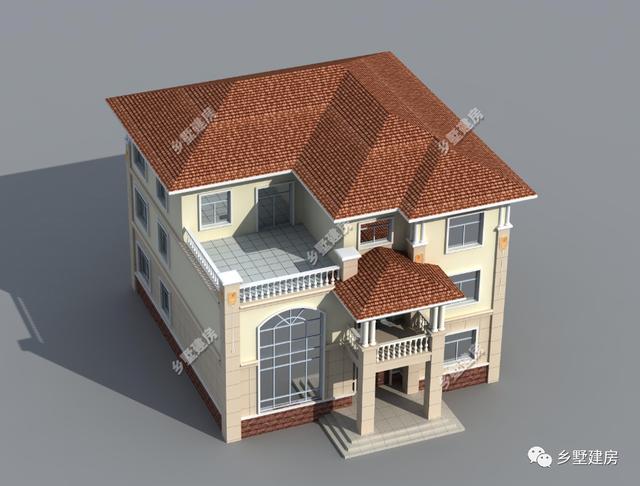 高端上檔次的現(xiàn)代風格農(nóng)村三層別墅小洋樓，各個細節(jié)合理，不失穩(wěn)重和大氣