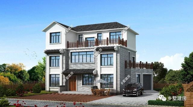 帶車(chē)庫(kù)的三層別墅設(shè)計(jì)圖，采光好，美觀實(shí)用