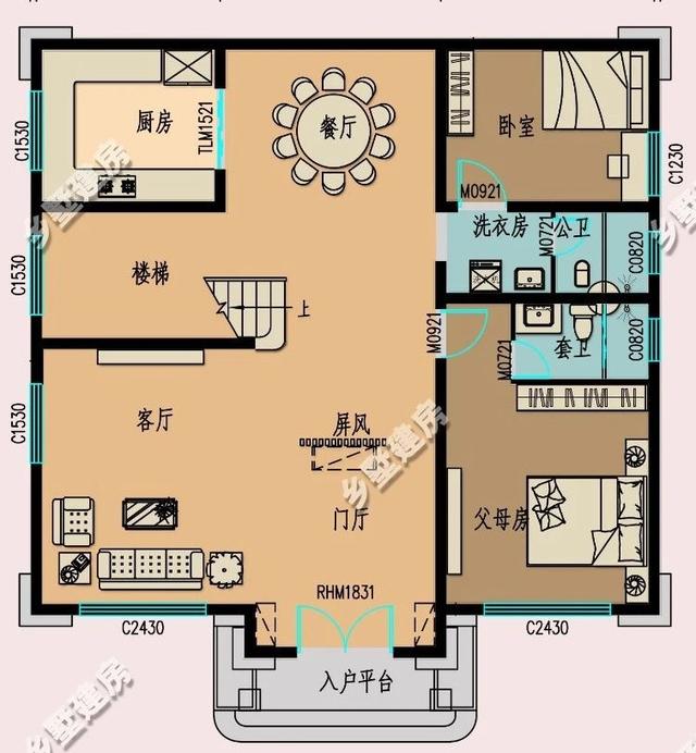 很贊的一款占地面積140平的三層別墅設(shè)計圖，滿滿的華麗麗豪宅既視感