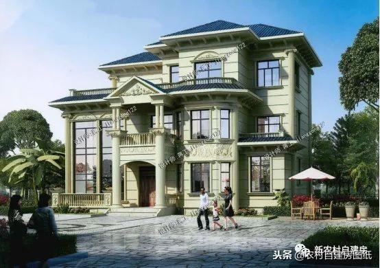 5款三層農(nóng)村建房別墅設計圖，豪華大氣，外觀經(jīng)典，三代不過時