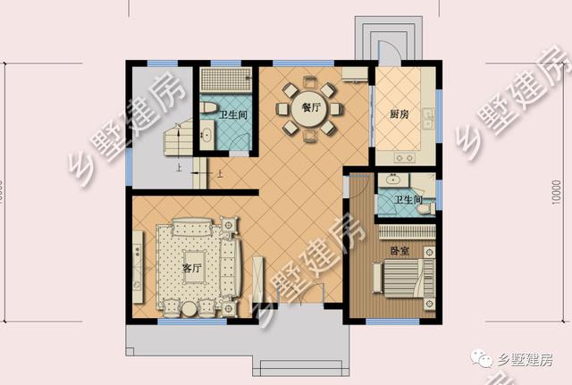 農(nóng)村二層別墅設(shè)計圖，戶型合理、外觀簡潔大氣，適合農(nóng)村建造