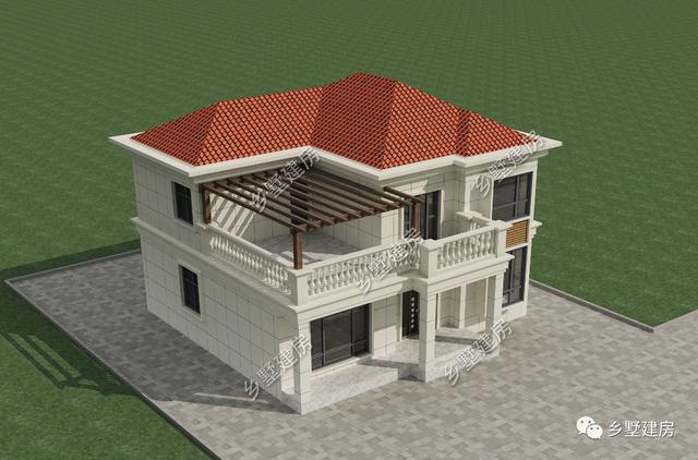 農(nóng)村二層別墅設(shè)計圖，戶型合理、外觀簡潔大氣，適合農(nóng)村建造