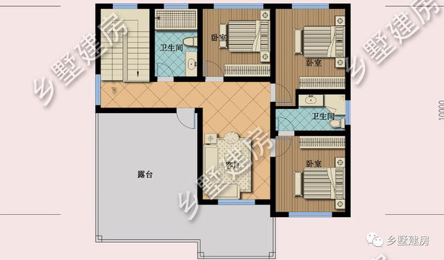 農(nóng)村二層別墅設(shè)計圖，戶型合理、外觀簡潔大氣，適合農(nóng)村建造