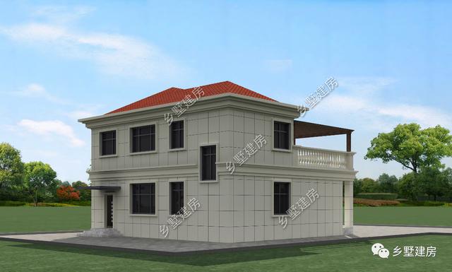農(nóng)村二層別墅設(shè)計圖，戶型合理、外觀簡潔大氣，適合農(nóng)村建造