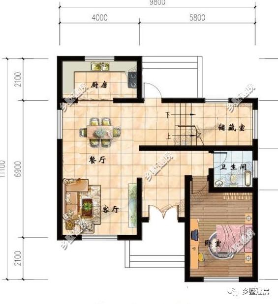 農(nóng)村二層小別墅設(shè)計(jì)圖，外觀清新淡雅，非常精致