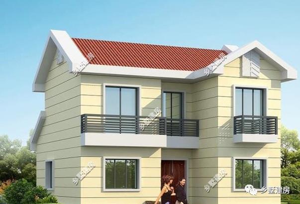 農(nóng)村二層小別墅設(shè)計(jì)圖，外觀清新淡雅，非常精致