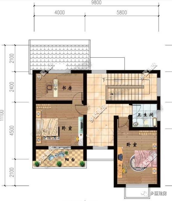 農(nóng)村二層小別墅設(shè)計(jì)圖，外觀清新淡雅，非常精致