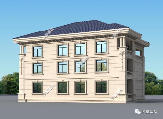 一款兩層歐式別墅設(shè)計(jì)圖，外觀清新簡約，室內(nèi)布局實(shí)用