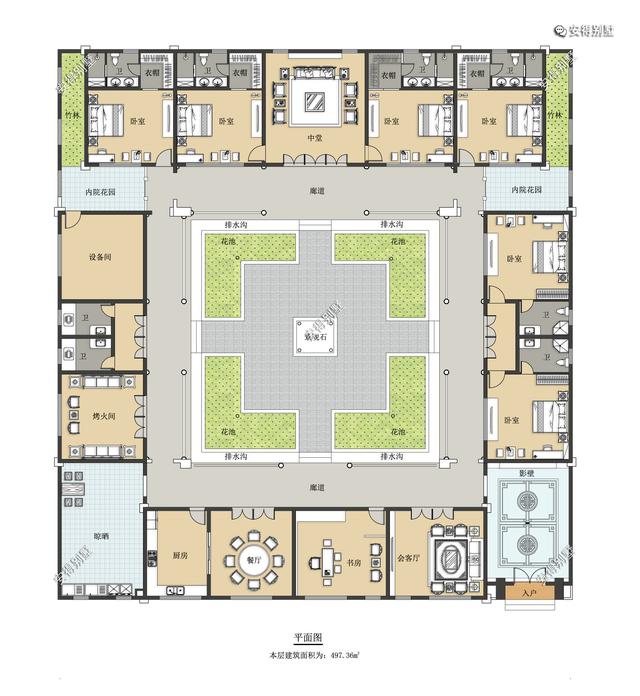 農(nóng)村自建鋼結(jié)構(gòu)四合院別墅設(shè)計(jì)圖，建一棟是幾代人的福音