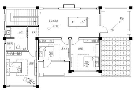 農(nóng)村美式二層別墅設計圖，簡單樸素，戶型合理