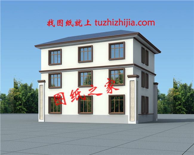 新中式農(nóng)村50萬(wàn)三層別墅款式，占地面積150平米左右