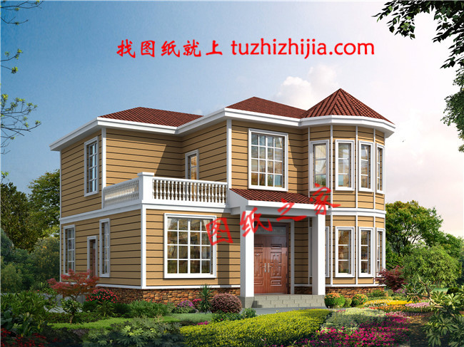 新農(nóng)村自建20萬二層小樓外觀圖及戶型圖，簡單大方，漂亮接地氣