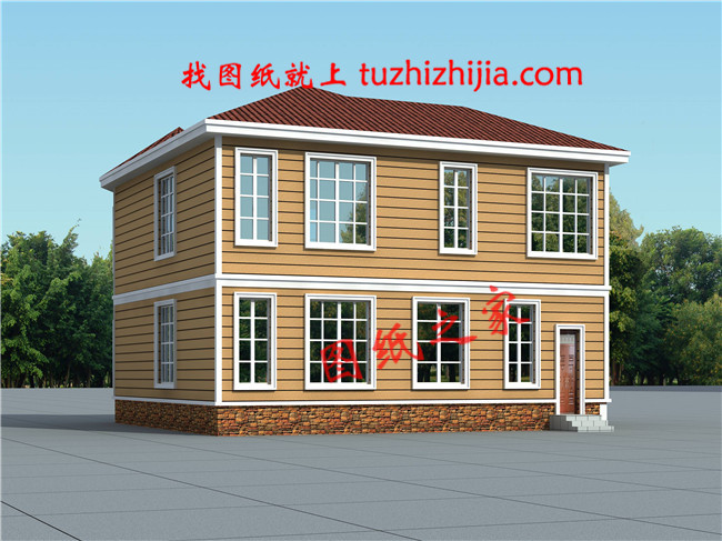 新農(nóng)村自建20萬二層小樓外觀圖及戶型圖，簡單大方，漂亮接地氣