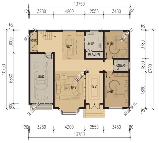 二層歐式別墅設(shè)計(jì)圖，浪漫典雅，簡(jiǎn)潔溫馨，房屋整體舒適又美觀