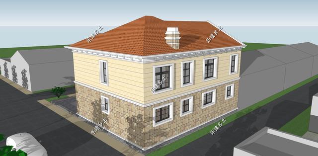 二層歐式別墅設(shè)計(jì)圖，浪漫典雅，簡(jiǎn)潔溫馨，房屋整體舒適又美觀