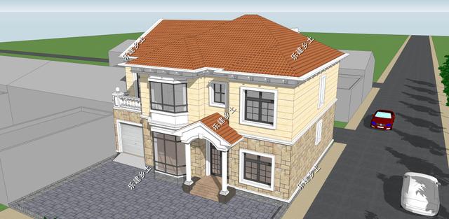 二層歐式別墅設(shè)計(jì)圖，浪漫典雅，簡(jiǎn)潔溫馨，房屋整體舒適又美觀