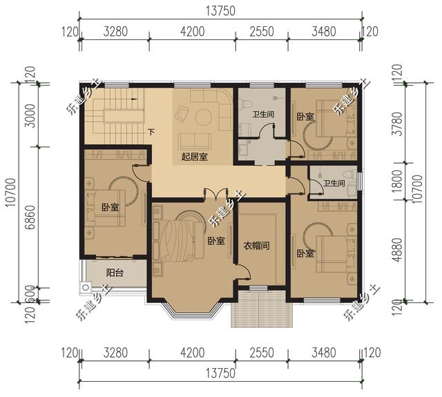 二層歐式別墅設(shè)計(jì)圖，浪漫典雅，簡(jiǎn)潔溫馨，房屋整體舒適又美觀