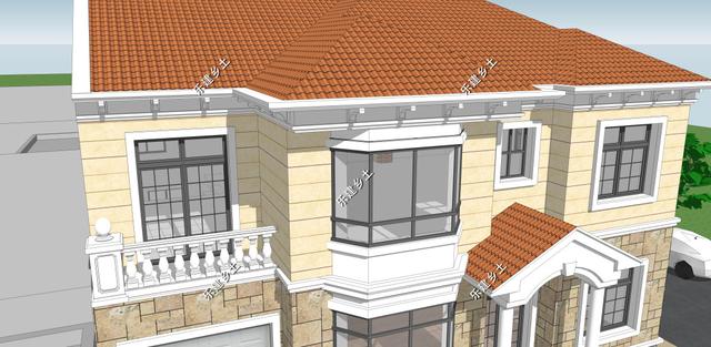 二層歐式別墅設(shè)計(jì)圖，浪漫典雅，簡(jiǎn)潔溫馨，房屋整體舒適又美觀