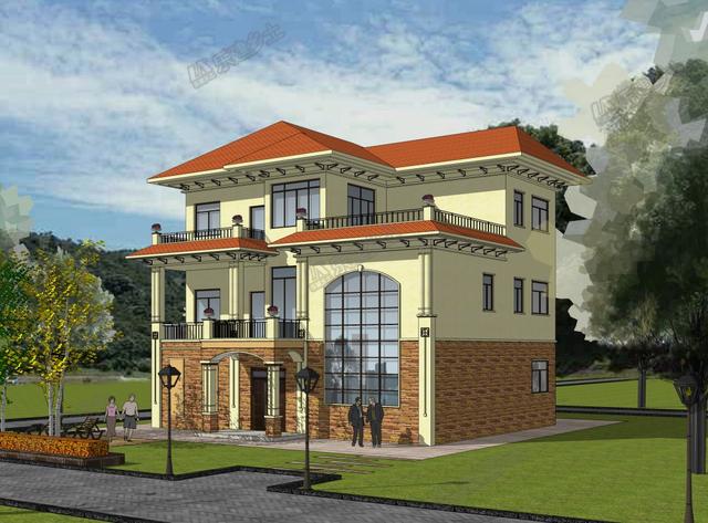 三層歐式別墅設(shè)計圖，既有恢弘大氣的外觀，又有清新自然的質(zhì)感