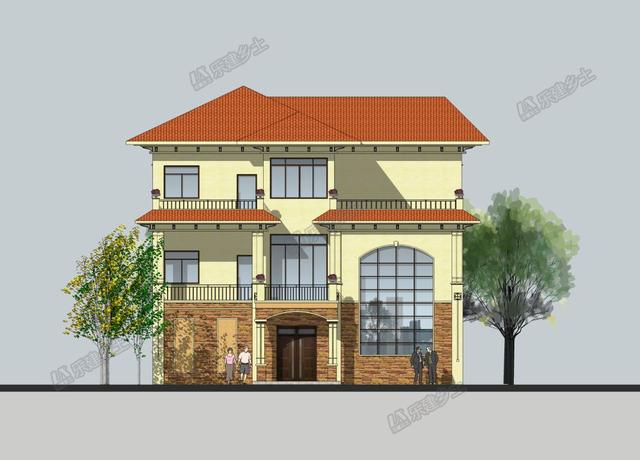 三層歐式別墅設(shè)計圖，既有恢弘大氣的外觀，又有清新自然的質(zhì)感