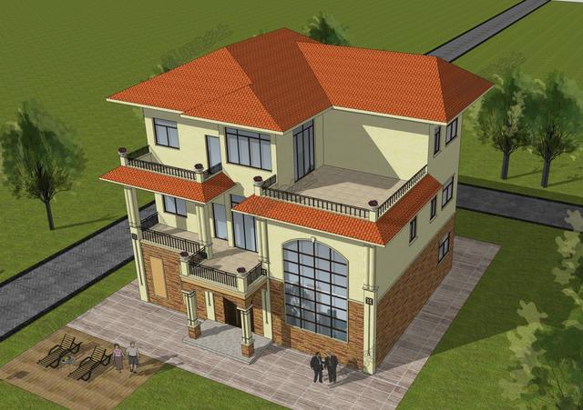 三層歐式別墅設(shè)計圖，既有恢弘大氣的外觀，又有清新自然的質(zhì)感