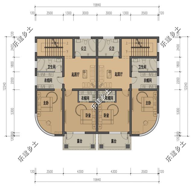 歐式雙拼三層別墅設(shè)計(jì)圖，結(jié)構(gòu)清晰合理，居住舒適