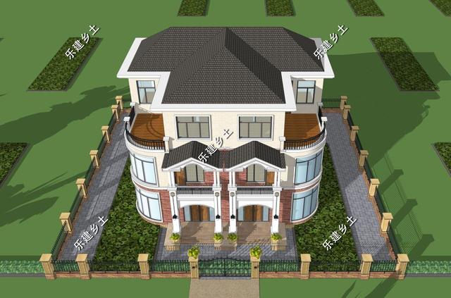 歐式雙拼三層別墅設(shè)計(jì)圖，結(jié)構(gòu)清晰合理，居住舒適