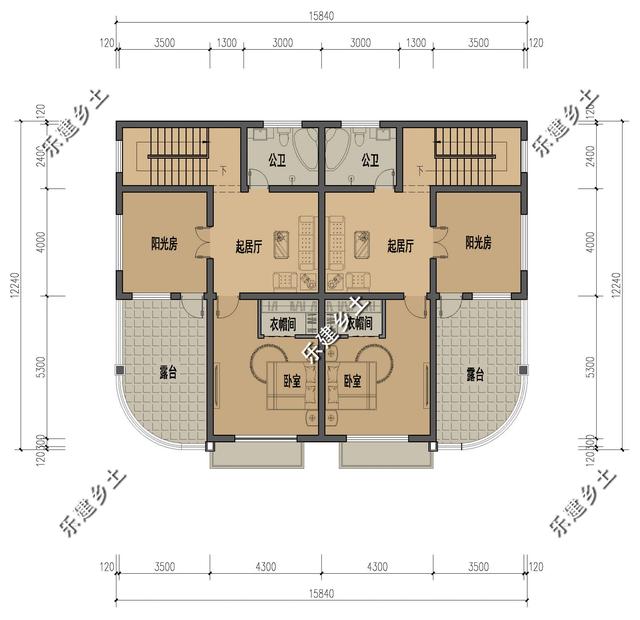 歐式雙拼三層別墅設(shè)計(jì)圖，結(jié)構(gòu)清晰合理，居住舒適