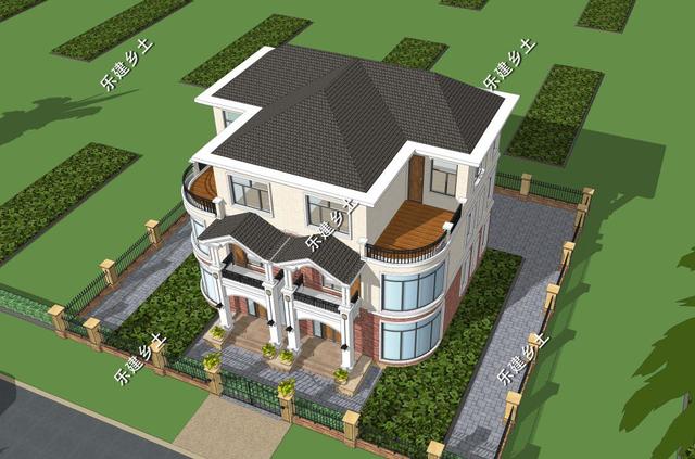 歐式雙拼三層別墅設(shè)計(jì)圖，結(jié)構(gòu)清晰合理，居住舒適