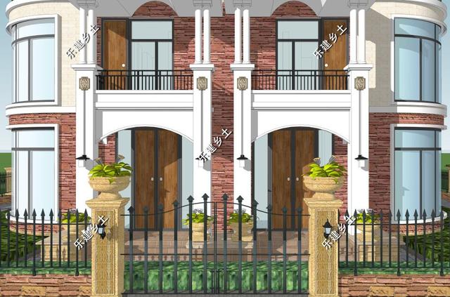 歐式雙拼三層別墅設(shè)計(jì)圖，結(jié)構(gòu)清晰合理，居住舒適