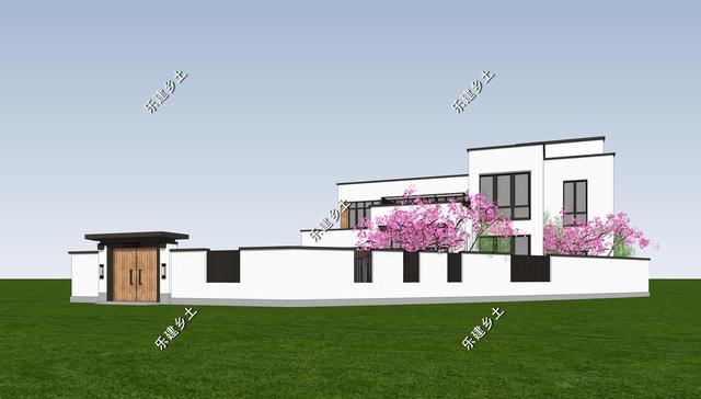 現(xiàn)代風(fēng)格別墅設(shè)計(jì)圖，簡約時(shí)尚，干凈利落，顯現(xiàn)清新自然氛圍