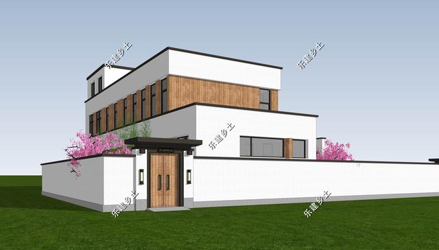 現(xiàn)代風(fēng)格別墅設(shè)計(jì)圖，簡約時(shí)尚，干凈利落，顯現(xiàn)清新自然氛圍