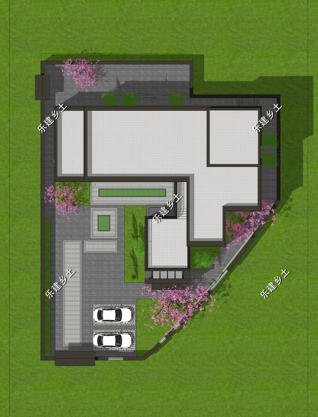 現(xiàn)代風(fēng)格別墅設(shè)計(jì)圖，簡約時(shí)尚，干凈利落，顯現(xiàn)清新自然氛圍