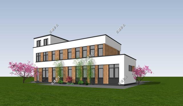 現(xiàn)代風(fēng)格別墅設(shè)計(jì)圖，簡約時(shí)尚，干凈利落，顯現(xiàn)清新自然氛圍