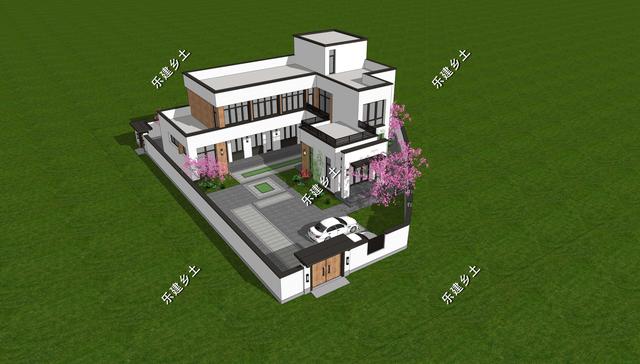 現(xiàn)代風(fēng)格別墅設(shè)計(jì)圖，簡約時(shí)尚，干凈利落，顯現(xiàn)清新自然氛圍