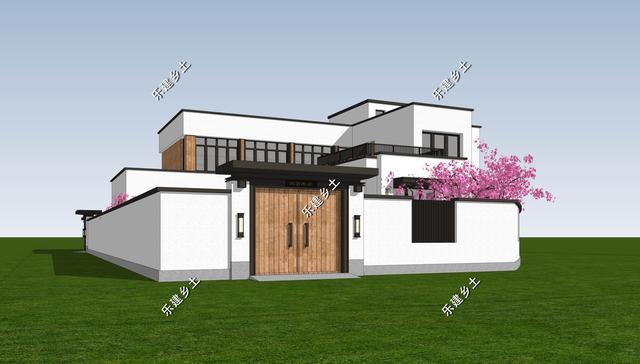 現(xiàn)代風(fēng)格別墅設(shè)計(jì)圖，簡約時(shí)尚，干凈利落，顯現(xiàn)清新自然氛圍